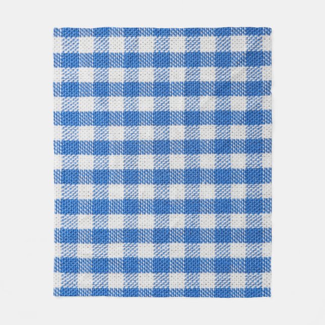Blau-weiße ausgekleidete Esskleider. Fleecedecke (Vorderseite)