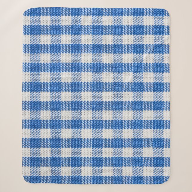 Blau-weiße ausgekleidete Esskleider. Sherpadecke (Vorderseite)