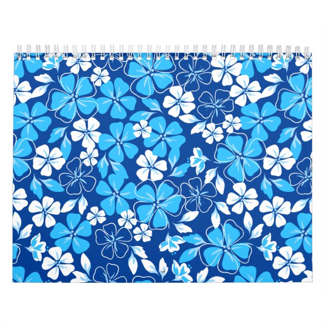 Blau-weiße Blume Kalender (Titelbild)
