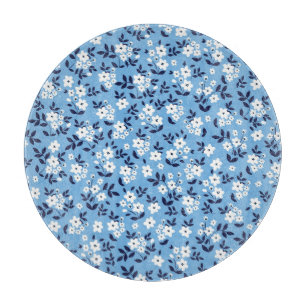 Blau, weiße Blume: Vintag Schneidebrett
