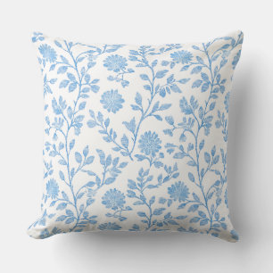 Blau-weiße Blumen-Wurfkissen Kissen