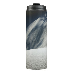 Blau-weiße Blumentextilien Thermosbecher