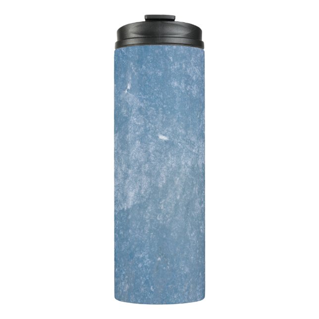 Blau-weiße Blumentextilien Thermosbecher (Vorderseite)