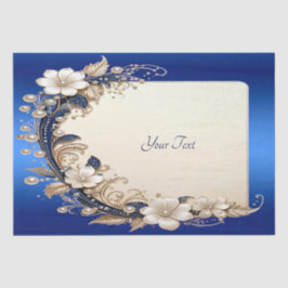 Blau-weiße Blumenverzierung Tissue-Papier Seidenpapier