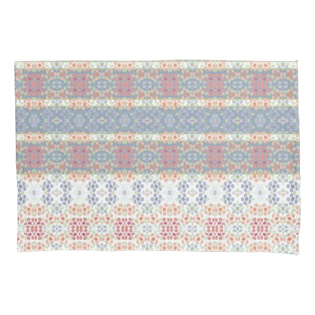 Blau-weiße Blüten Kissenbezug (Vorderseite-Links)