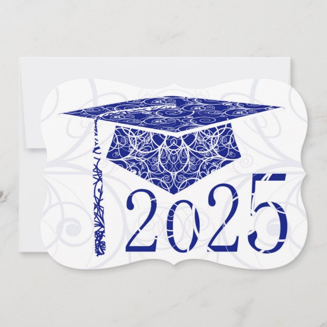Blau-weiße Blütenkappe 2025 Karte (Vorderseite)