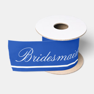Blau-weiße Brautjungfer-Schleife Satinband