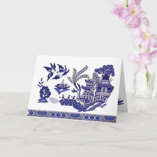 Blau-weiße China Blaues Blumendesign  Karte