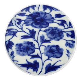 Blau-weiße China-Look - Hübscher Blumenstrauß Vint Keramikknauf