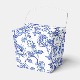Blau-weiße Chinoiserie-Blumen Geschenkschachtel