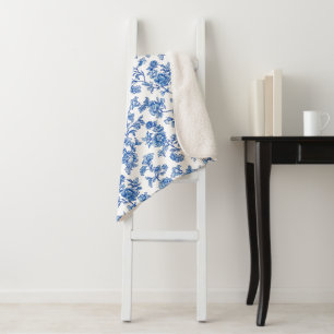 Blau-weiße Chinoiserie mit individuellem Namen Sherpadecke
