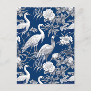 Blau-Weiße Chinoserie-Serie Design 7 Postkarte