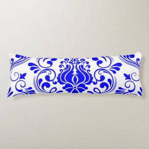 Blau-weiße Damask-Muster Elegant Seitenschläferkissen