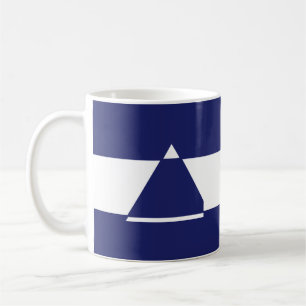 Blau-weiße Dreiecksform Kaffeetasse