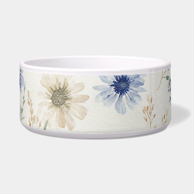 Blau Weiße Floral   Napf (Vorderseite)