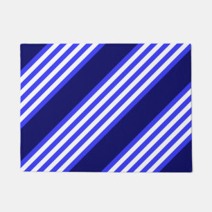 Blau-weiße Fünf-Streifen-Muster Fußmatte