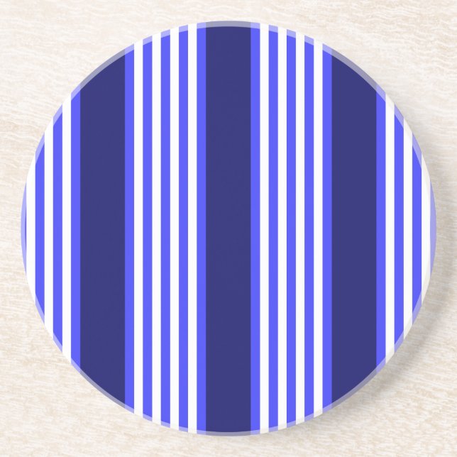 Blau-weiße Fünf-Streifen-Muster Getränkeuntersetzer (Vorne)
