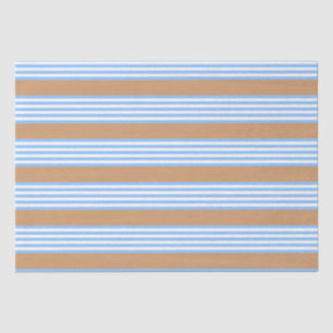 Blau-weiße Fünf-Streifen-Muster mit Bräune Seidenpapier