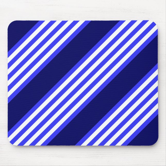 Blau-weiße Fünf-Streifen-Muster Mousepad (Vorne)