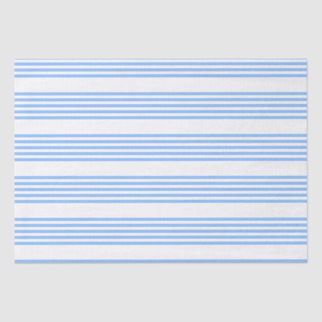 Blau-weiße Fünf-Streifen-Muster Seidenpapier (Vorderseite)