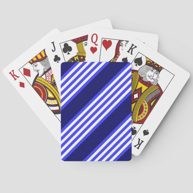 Blau-weiße Fünf-Streifen-Muster Spielkarten (Rückseite)