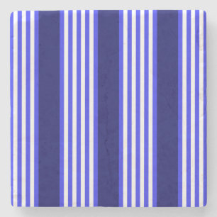 Blau-weiße Fünf-Streifen-Muster Steinuntersetzer