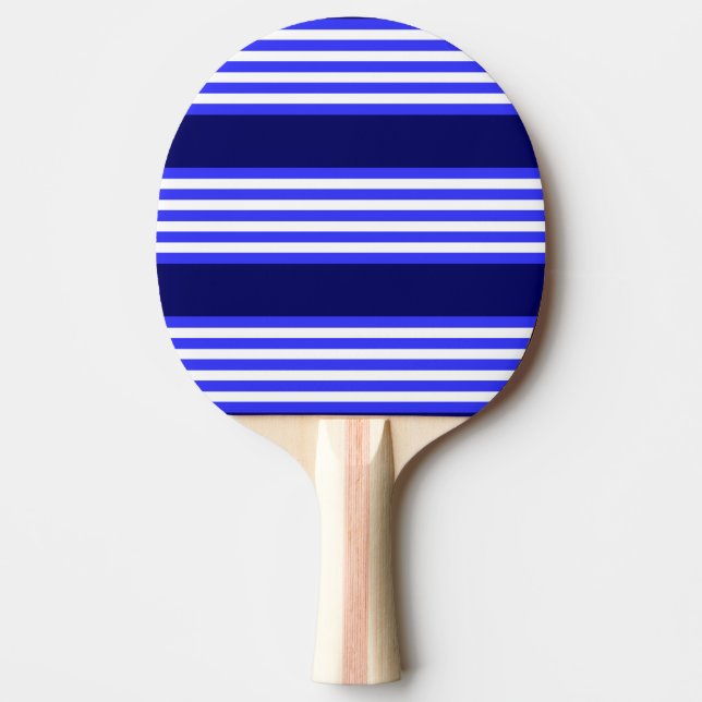 Blau-weiße Fünf-Streifen-Muster Tischtennis Schläger (Vorderseite)