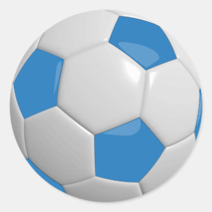 Blau-Weiße Fußball Runder Aufkleber