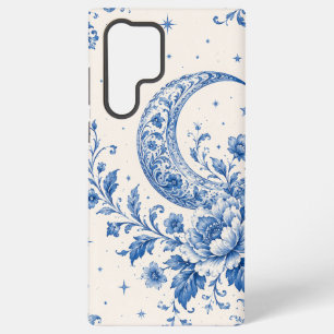 Blau-weiße himmlische Chinoiserie-Halbmond Samsung Galaxy Hülle