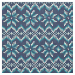 Blau-weiße Imitate Strick Sweater Snowflakes Muste Stoff
