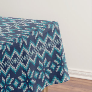 Blau-weiße Imitate Strick Sweater Snowflakes Muste Tischdecke