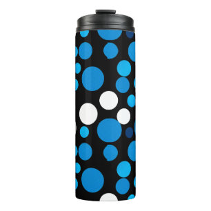 Blau-Weiße-Kreis-Muster Thermosbecher