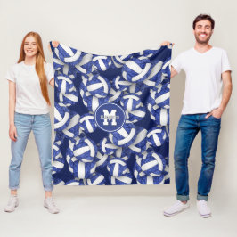 Blau-weiße Mannschaftsfarben Mädchen-Volleyball-Zi Fleecedecke