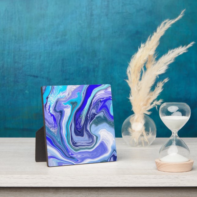 Blau-weiße Marmorflüssigkeit Kunst Fotoplatte (InSitu)