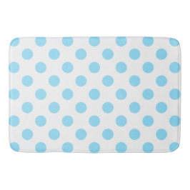 Blau-weiße Polka-Punkte Badematte