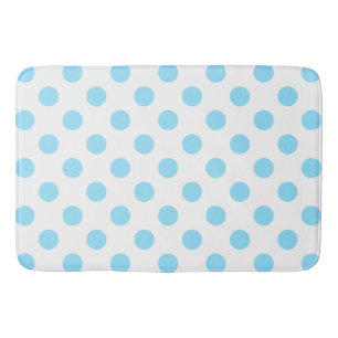 Blau-weiße Polka-Punkte Badematte