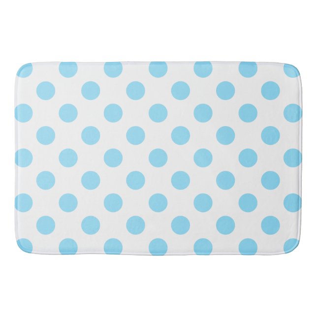 Blau-weiße Polka-Punkte Badematte (Vorderseite)