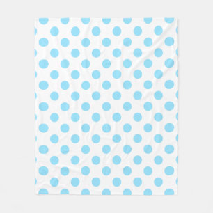 Blau-weiße Polka-Punkte Fleecedecke