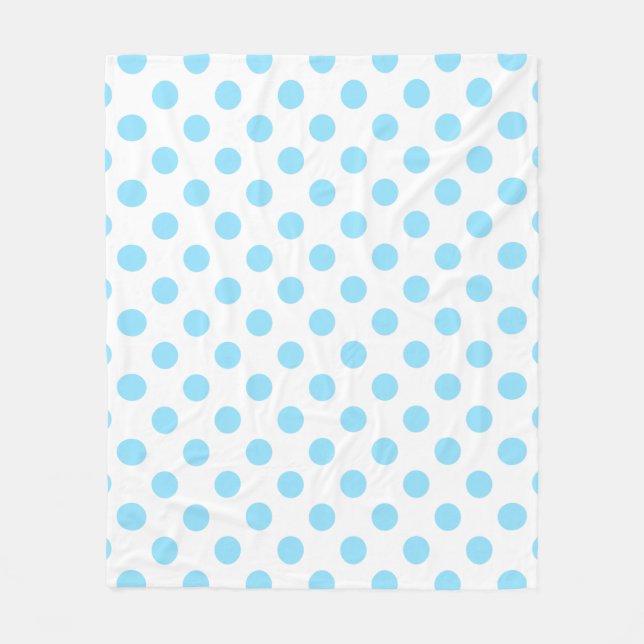 Blau-weiße Polka-Punkte Fleecedecke (Vorderseite)
