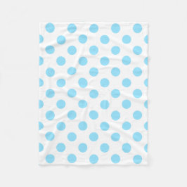 Blau-weiße Polka-Punkte Fleecedecke