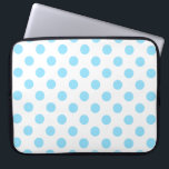 Blau-weiße Polka-Punkte Laptopschutzhülle<br><div class="desc">Blau-weiße Polka-Punkte</div>