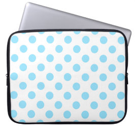 Blau-weiße Polka-Punkte Laptopschutzhülle
