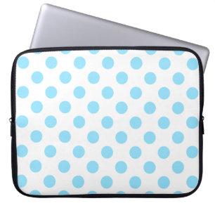 Blau-weiße Polka-Punkte Laptopschutzhülle