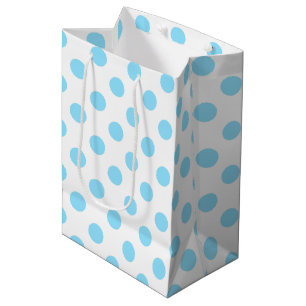 Blau-weiße Polka-Punkte Mittlere Geschenktüte