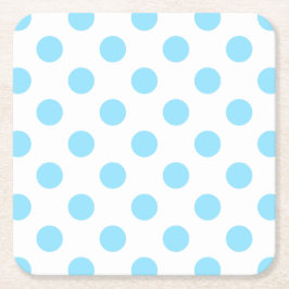 Blau-weiße Polka-Punkte Rechteckiger Pappuntersetzer