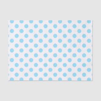 Blau-weiße Polka-Punkte Seidenpapier