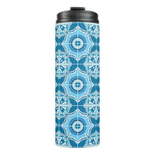 💙🤍Blau-weiße Porto-Azulejos, Thermosbecher