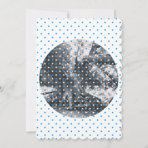 blau, weiße Punkte, feminin bayerisch Einladung