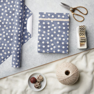 Blau Weiße Punkte Geburtstag Geschenkpapier