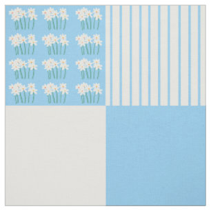 Blau-weiße Quadrate Stoff